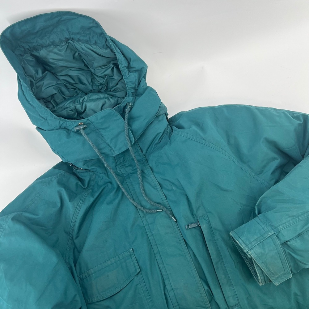 Eddie Bauer Snowline Vintage Goose Down Parka Teal Green Removable Hood Mens L